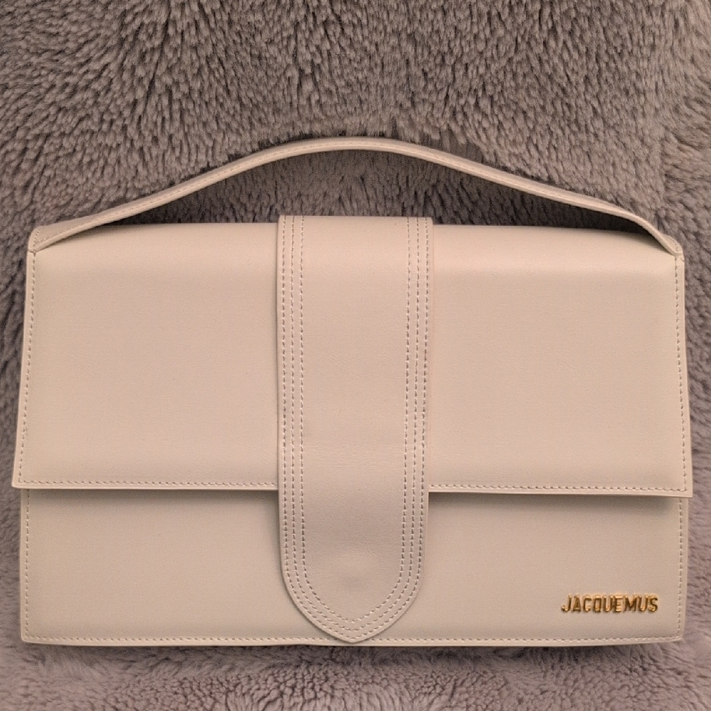 Jacquemus Cream Leather Clutch